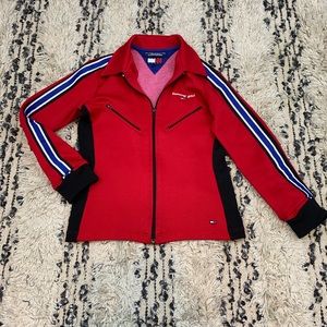 Vintage Tommy Girl Fitted Red ZIP Jacket Small